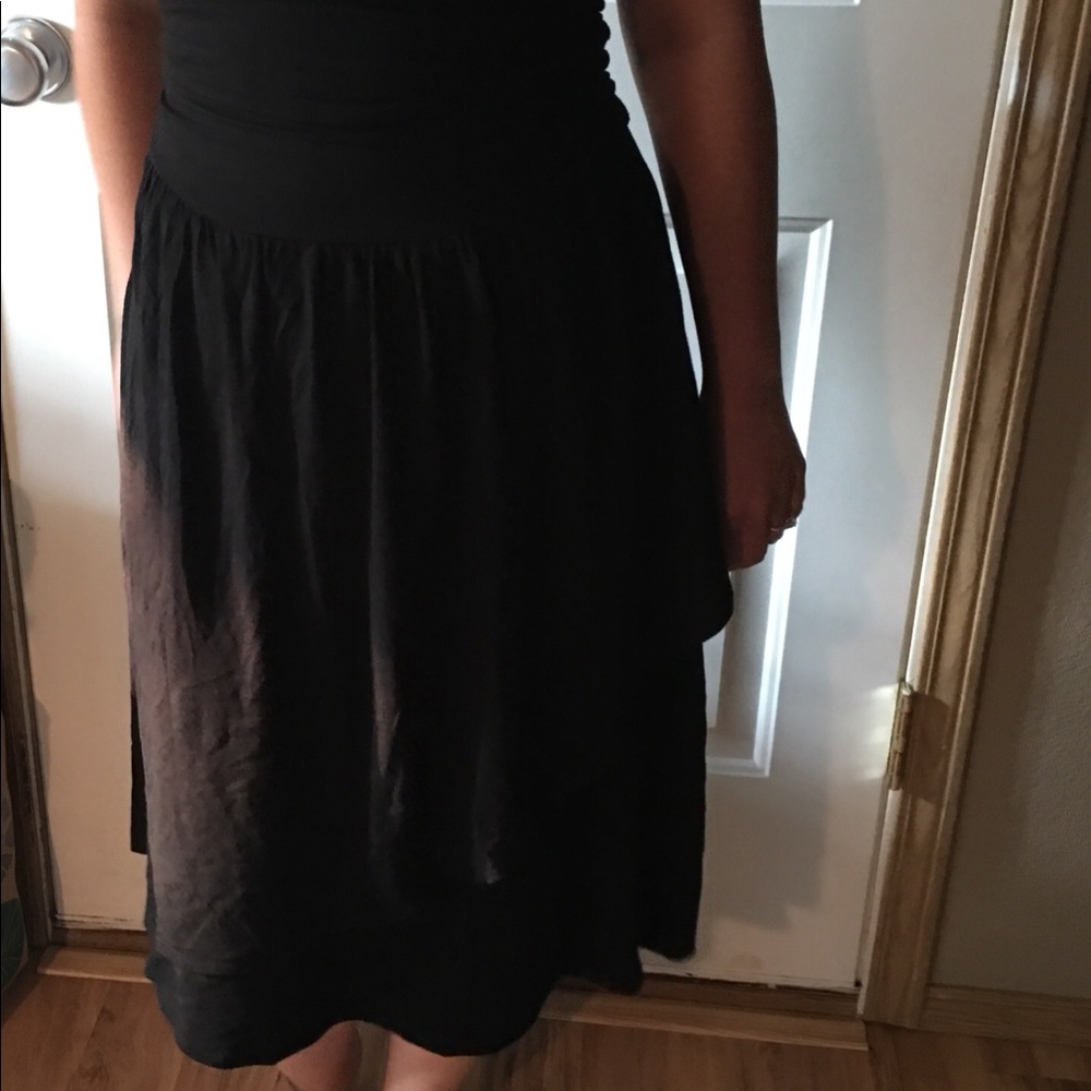 Black stretchy strapless midi dress - Picture 5 of 8